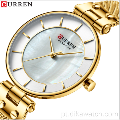 CURREN 9056 relógios de quartzo feminino charmoso relógio feminino de aço completo relógio de pulso feminino relogio feminino strass da moda